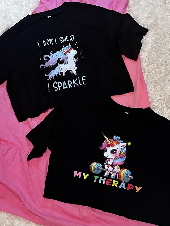 Tops - NWOT- Unicorn Graphic Tees — I Sparkle / My Therapy